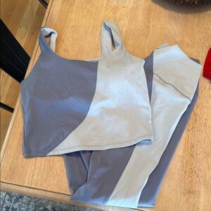 RBX Gray and Cream Leggings Set